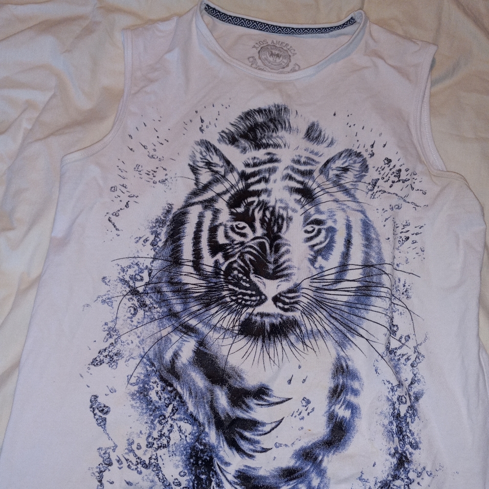 Men's Sleeveless print Tshirt, Xios America, Size M, 95% Cotton/5% Lycra